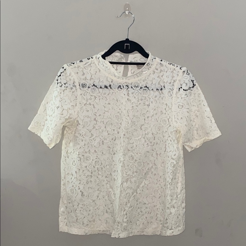 LOFT White Lace Top